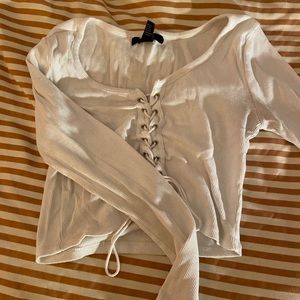 Forever 21 lace up crop long sleeve
